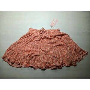 143 Story By Line Up Women’s Small Floral Print Ruffle Bottom Mini Skirt Size S